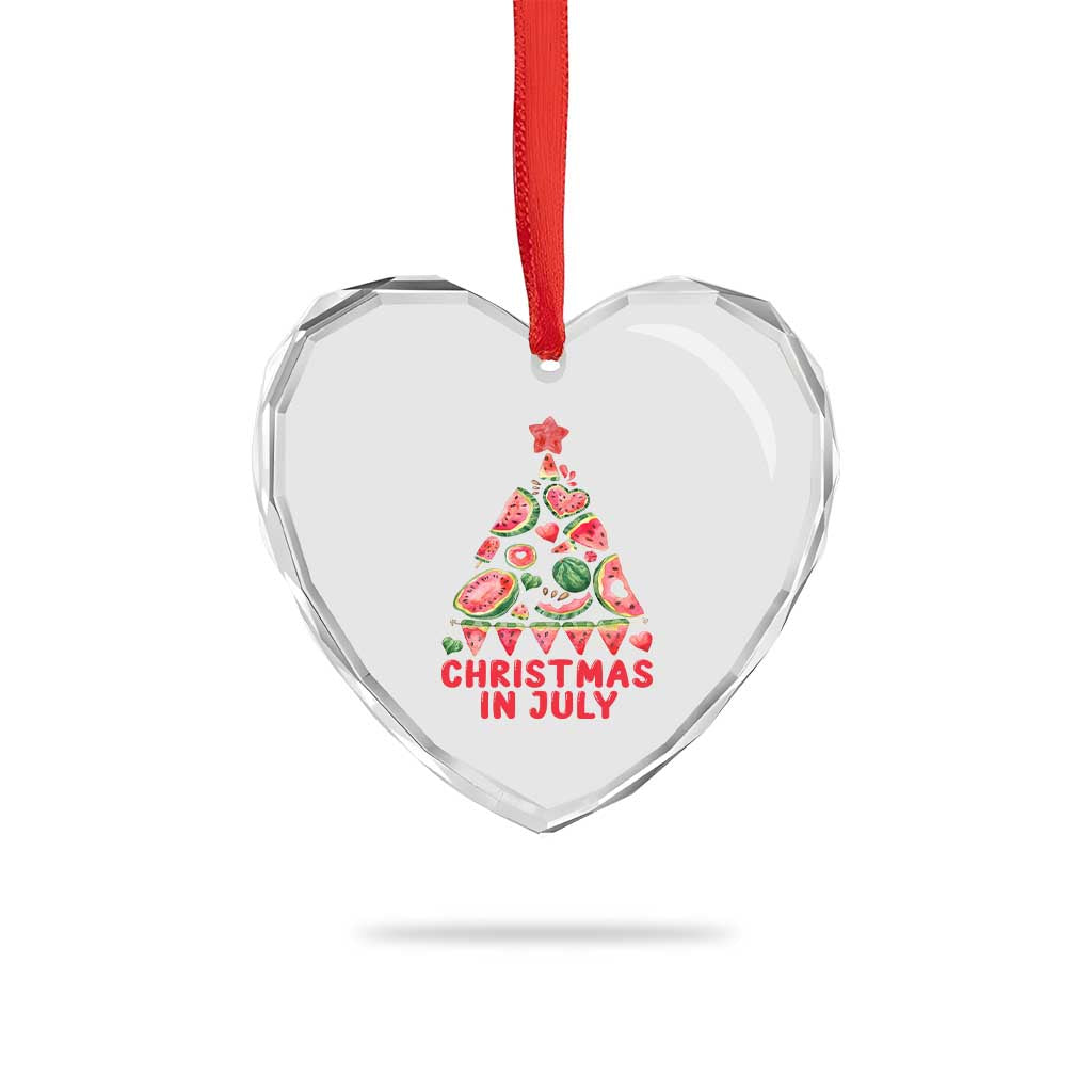 Funny Tropical Xmas Heart Crystal Glass Ornament Watermelon Summer Christmas Tree TS09 Print Your Wear