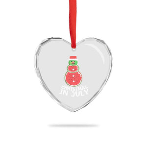 Funny Tropical Xmas Heart Crystal Glass Ornament Watermelon Summer Snowman TS09 Print Your Wear