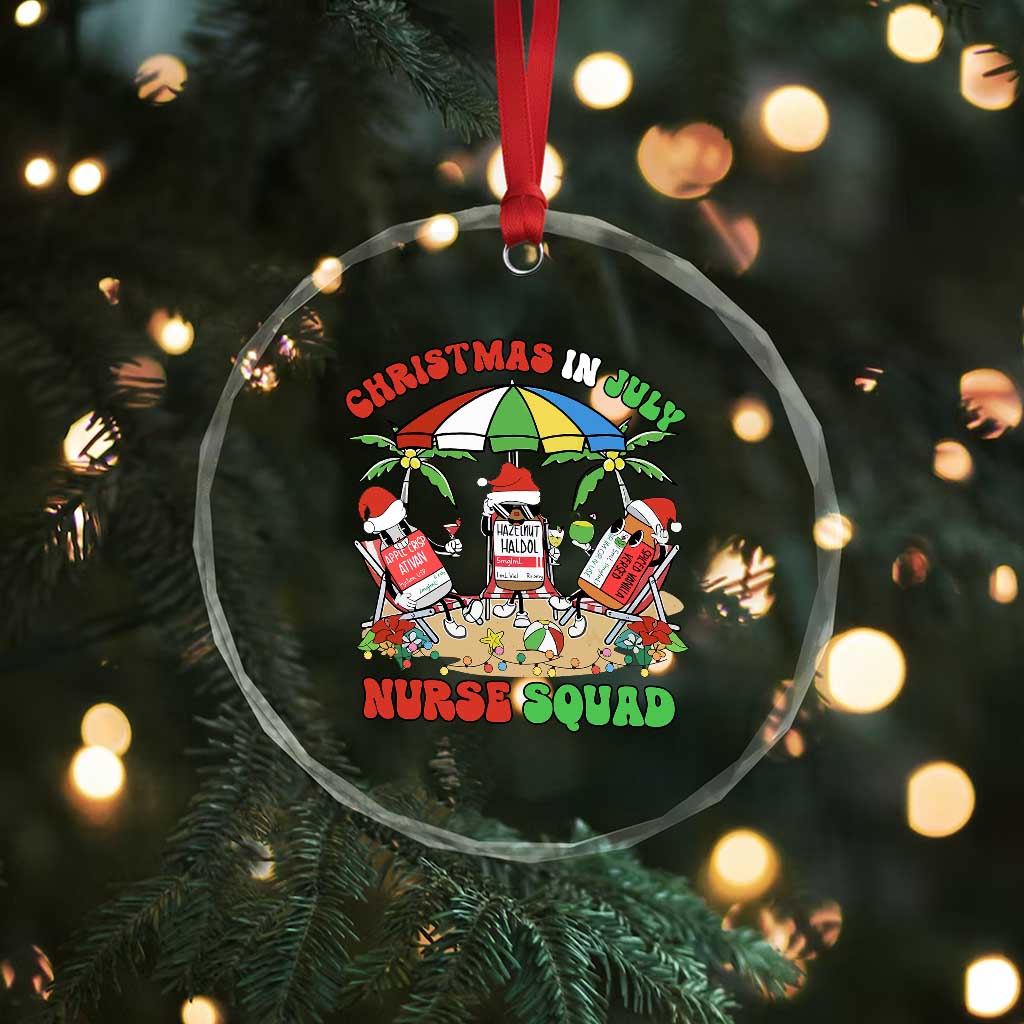 Funny Tropical Xmas Nurse Squad Crystal Glass Ornament TS09 Print Your Wear