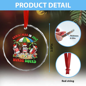 Funny Tropical Xmas Nurse Squad Crystal Glass Ornament TS09 Print Your Wear