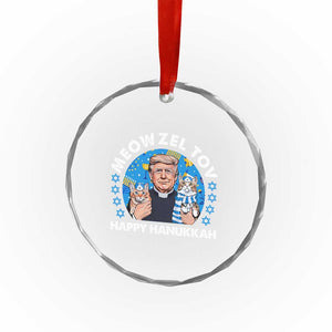 Funny Trump Cat Hanukkah Crystal Glass Ornament Meowzel Tov Happy Hanukkah David Stars TS11 Print Your Wear