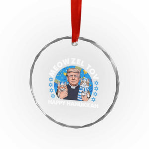 Funny Trump Cat Hanukkah Crystal Glass Ornament Meowzel Tov Happy Hanukkah David Stars TS11 Print Your Wear