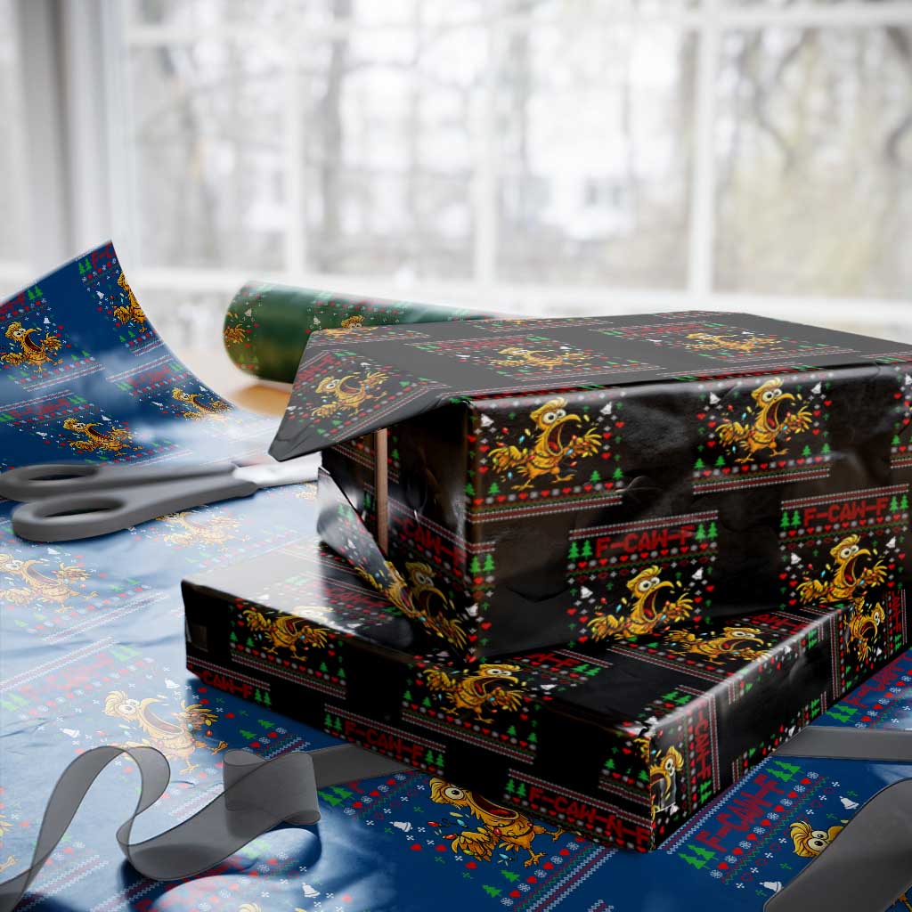 Funny Trump Chicken F Caw F Christmas Wrapping Paper Roll TS14 Black Print Your Wear