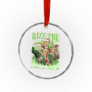 Funny Trump Christmas Crystal Glass Ornament Rizz The Season Santa Trump Elf 47th US President TS11 Print Your Wear