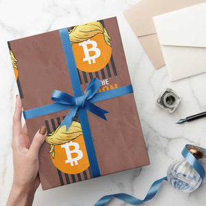 Funny Trump Crypto Investing Wrapping Paper Roll To The Moon Bitcoin Hodler American Flag TS02 Mocha Print Your Wear
