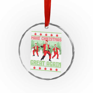 Funny Trump Crystal Glass Ornament Make Xmas Great Again Ugly Sweater Santa Trump Dance Pajamas TS10 Print Your Wear