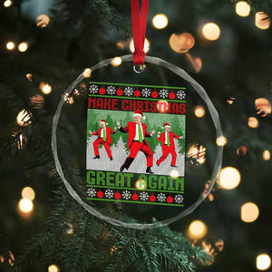 Funny Trump Crystal Glass Ornament Make Xmas Great Again Ugly Sweater Santa Trump Dance Pajamas TS10 Print Your Wear