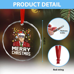 Funny Trump Crystal Glass Ornament Merry Xmas Santa TS10 Print Your Wear