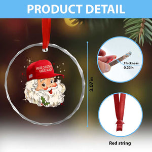 Funny Trump Crystal Glass Ornament Retro Santa Make Christmas Great Again Pajamas TS10 Print Your Wear