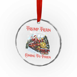 Funny Trump Crystal Glass Ornament Trump Train Coming To Town Santa Pajamas TS10 Print Your Wear