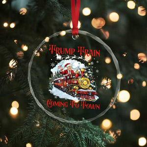 Funny Trump Crystal Glass Ornament Trump Train Coming To Town Santa Pajamas TS10 Print Your Wear