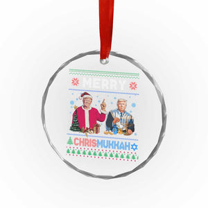 Funny Trump Dancing Merry Christmas Happy Hanukkahh Crystal Glass Ornament TS09 Print Your Wear