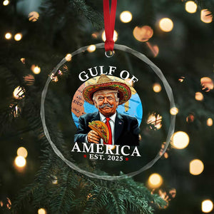 Funny Trump Gulf Of USA Crystal Glass Ornament Mexico Sombrebro Tacos US 2025 TS02 Print Your Wear