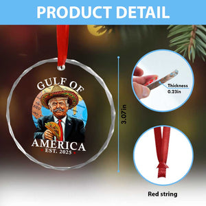 Funny Trump Gulf Of USA Crystal Glass Ornament Mexico Sombrebro Tacos US 2025 TS02 Print Your Wear