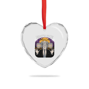 Funny Trump Halloween Heart Crystal Glass Ornament Daddy Home White House Spooky Season TS02 Print Your Wear