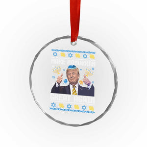 Funny Trump Hanukkah Crystal Glass Ornament Make Hanukkah Great Again Ugly TS10 Print Your Wear