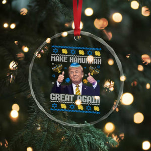 Funny Trump Hanukkah Crystal Glass Ornament Make Hanukkah Great Again Ugly TS10 Print Your Wear