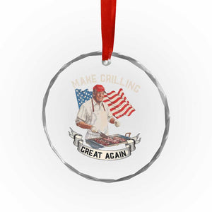 Funny Trump Make Grilling Great Again Crystal Glass Ornament Trump BBQ Grill Vintage American Flag - Print Your Wear
