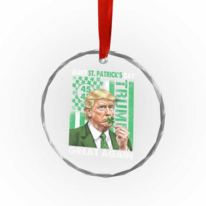 Funny Trump Make St Patrick's Day Great Again Crystal Glass Ornament Green American Flag - Print Your Wear