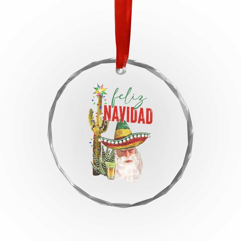 Funny Trump Mexico Xmas Crystal Glass Ornament Feliz Navidad Santa Sombrero Xmas Cactus TS11 Print Your Wear