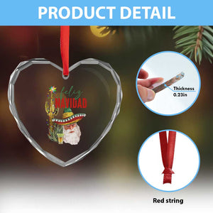 Funny Trump Mexico Xmas Heart Crystal Glass Ornament Feliz Navidad Santa Sombrero Xmas Cactus TS11 Print Your Wear