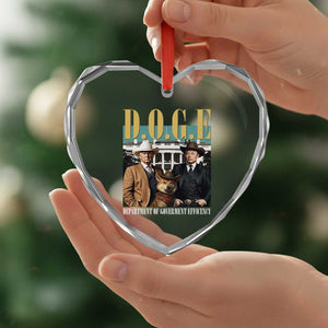 Funny Trump Musk DOGE Heart Crystal Glass Ornament Department Of Government Efficiency Shiba Inu TS11 Print Your Wear