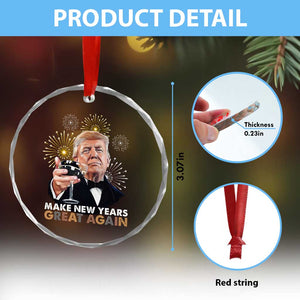 Funny Trump New Year Crystal Glass Ornament Make New Years Great Again Fireworks - Print Your Wear