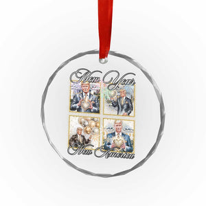 Funny Trump New Year New America 2025 Crystal Glass Ornament Sparkling Fireworks - Print Your Wear