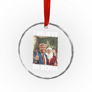 Funny Trump Santa Xmas Crystal Glass Ornament I Believe In Both President Xmas TS11 Print Your Wear