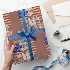 Funny Trump They Don't Know What The Fuck They're Doing Wrapping Paper Roll Vintage American Flag - Print Your Wear