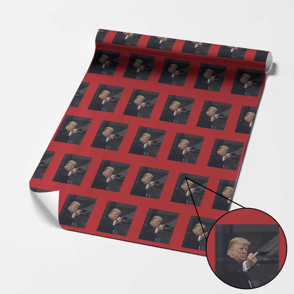 Funny Trump Viral Middle Finger To Heckler Wrapping Paper Roll Free Speech Political Rage TS02 Red Print Your Wear
