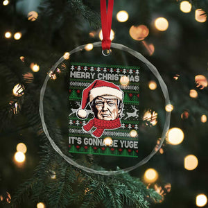 Funny Trump Xmas Crystal Glass Ornament Merry Christmas It's Gonna Be Yuge Ugly Santa Trump TS11 Print Your Wear