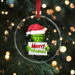 Funny Trump Xmas Crystal Glass Ornament Merry Trumpmas Santa Trump TS11 Print Your Wear