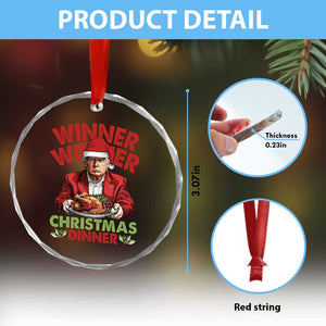 Funny Trump Xmas Crystal Glass Ornament Winner Winner Christmas Dinner Santa Trump Turkey TS11 Print Your Wear