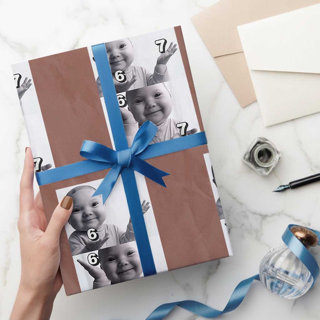 Funny Tuff Baby 67 Meme Wrapping Paper Roll Viral AI Niche Baby Six Seven Hand Gesture TS02 Mocha Print Your Wear