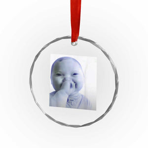 Funny Tuff Baby Giggling Meme Crystal Glass Ornament Viral AI Niche Baby Holding Laugh Photo TS02 Print Your Wear