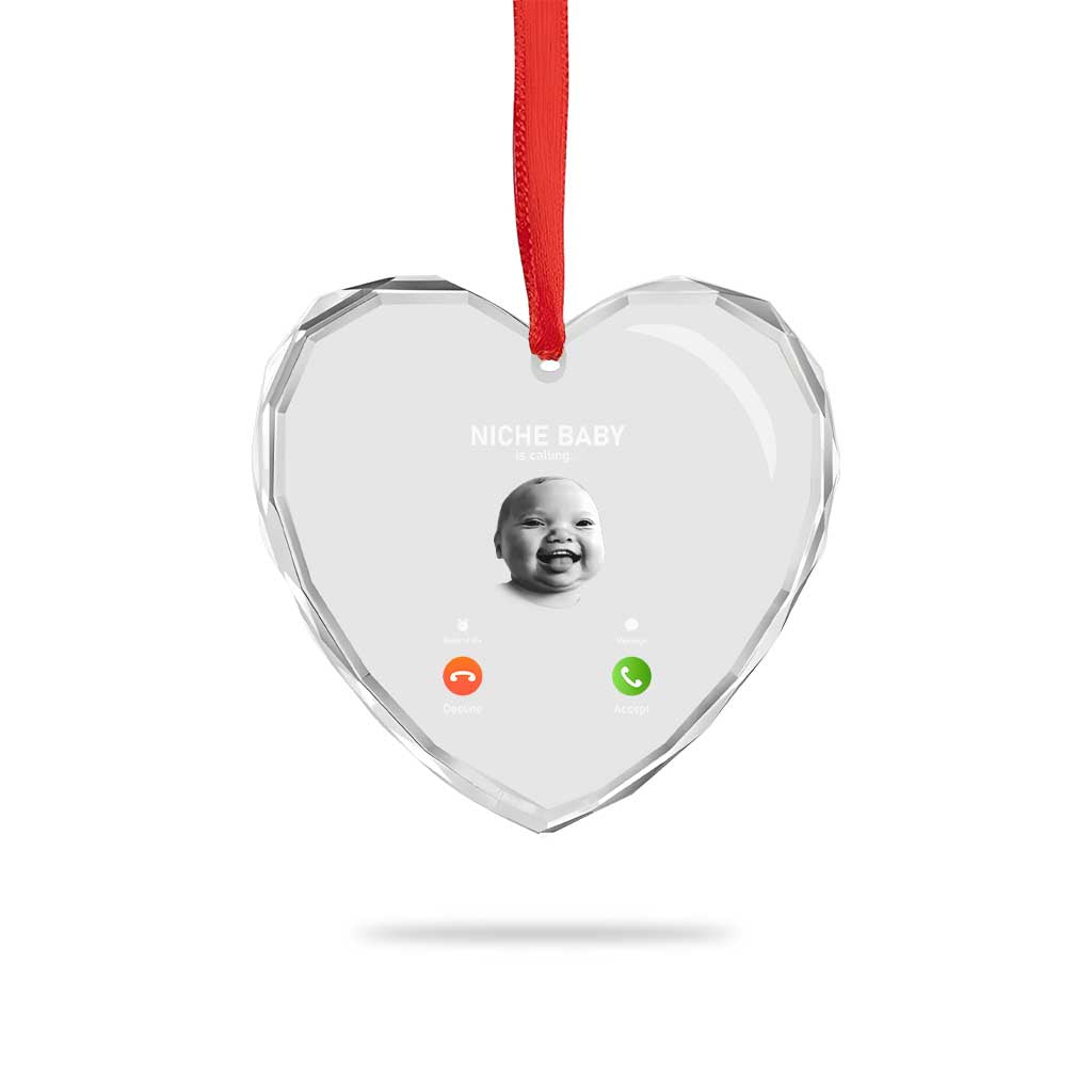 Funny Tuff Baby Meme Heart Crystal Glass Ornament Tell Em Son AI Niche Baby Motion Holding Laugh TS02 Print Your Wear