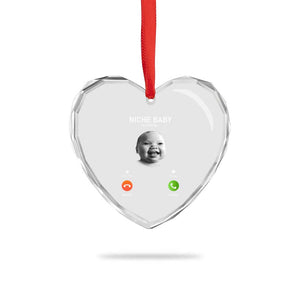 Funny Tuff Baby Meme Heart Crystal Glass Ornament Tell Em Son AI Niche Baby Motion Holding Laugh TS02 Print Your Wear