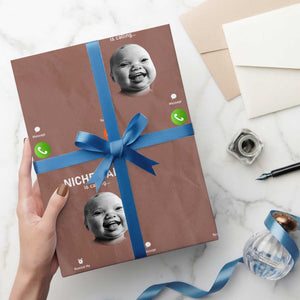 Funny Tuff Baby Meme Wrapping Paper Roll Tell Em Son AI Niche Baby Motion Holding Laugh TS02 Mocha Print Your Wear