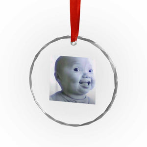 Funny Tuff Baby Side Eye Meme Crystal Glass Ornament Viral AI Niche Baby Face Reaction TS02 Print Your Wear