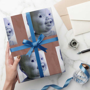 Funny Tuff Baby Side Eye Meme Wrapping Paper Roll Viral AI Niche Baby Face Reaction TS02 Mocha Print Your Wear