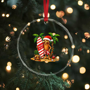 Funny Tung Tung Sahur Christmas In July Crystal Glass Ornament Beach Party Vacation