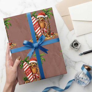 Funny Tung Tung Sahur Christmas In July Wrapping Paper Roll Beach Party Vacation