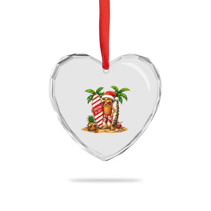 Funny Tung Tung Sahur Christmas In July Heart Crystal Glass Ornament Beach Party Vacation