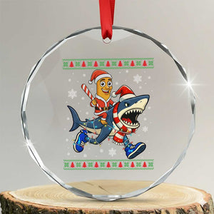 Funny Tung Tung Sahur Riding Tralala Crystal Glass Ornament Ugly Chritstmas Italian Brainrot Meme TS12 Transparent Glass 3'' Circle Print Your Wear