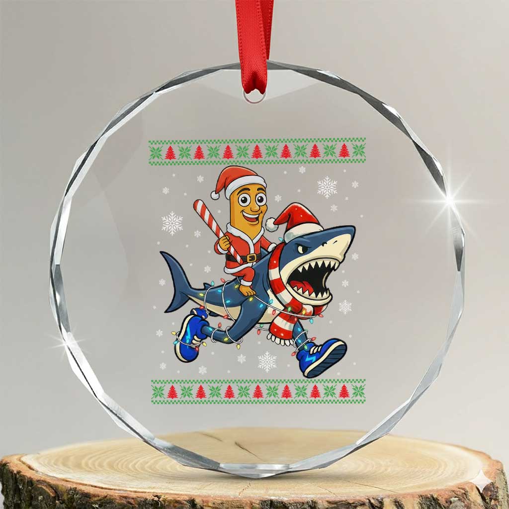Funny Tung Tung Sahur Riding Tralala Crystal Glass Ornament Ugly Chritstmas Italian Brainrot Meme TS12 Transparent Glass 3'' Circle Print Your Wear