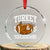 Funny Turkey And Touchdowns Crystal Glass Ornament Thanksgiving American Football - Print Your Wear