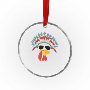 Funny Turkey Face Crystal Glass Ornament Thanksgiving Family Group Native American Costumes TS10 Print Your Wear