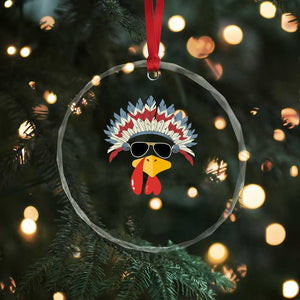 Funny Turkey Face Crystal Glass Ornament Thanksgiving Family Group Native American Costumes TS10 Print Your Wear