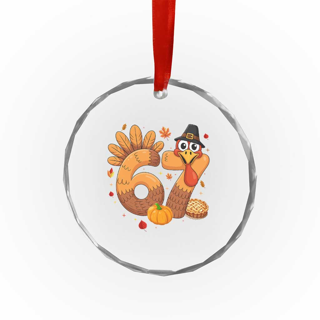 Funny Turkey Six And Seven Meme Crystal Glass Ornament Thanksgiving Gift TS12 Print Your Wear